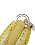 Pre-Loved Re-Edition 2005 Shoulder Bag Crochet Raffia Gingham Mini with Silver Hardware, Yellow and White