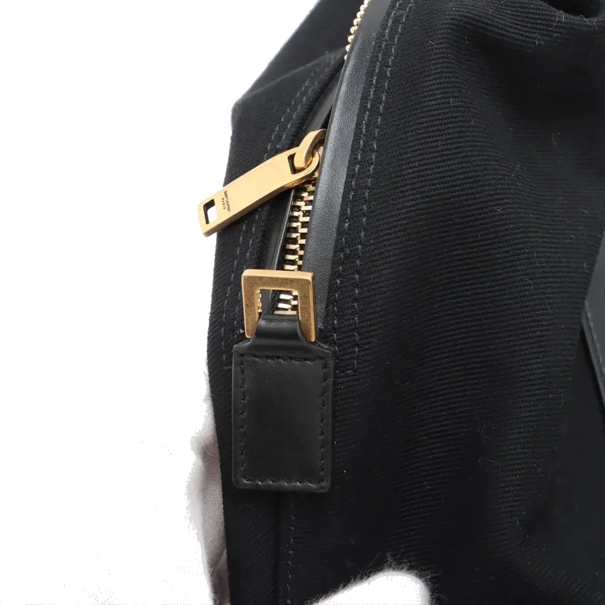 Pre-Loved Rive Gauche Tote Canvas Maxi with Gold Hardware, Black