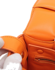 Pre-Loved Padded Cassette Crossbody Bag Intrecciato Leather with Gold Hardware, Orange