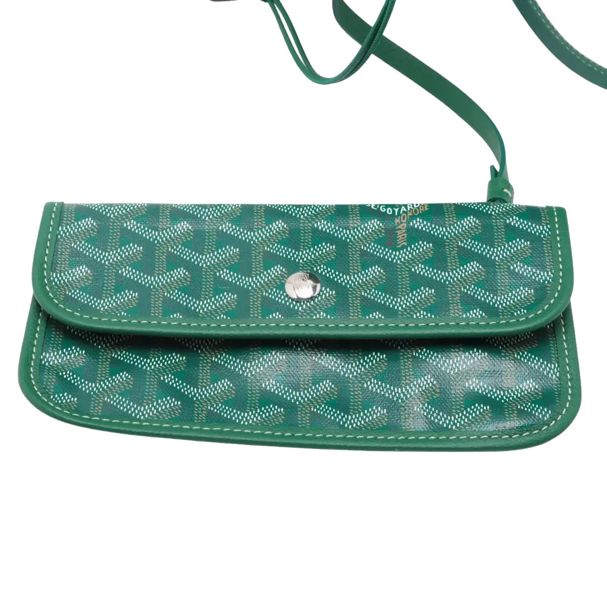 Pre-Loved Saint Louis Tote Goyardine Chevron Coated Canvas GM, Green