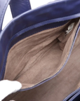 Pre-Loved Roma Tote Intrecciato Leather Medium with Gunmetal Hardware, Navy Blue
