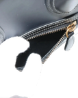 Pre-Loved Luggage Tote Leather Micro with Gold Hardware, Black and Grey