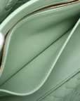 Pre-Loved Andiamo Tote Intrecciato Leather Small with Gold Hardware, Mint Green