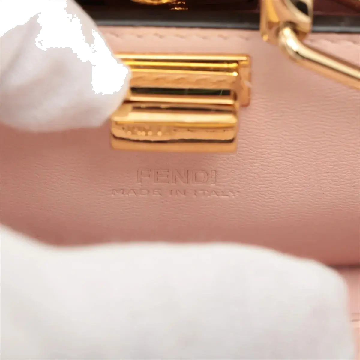 Pre-Loved Peekaboo Handbag Leather Micro with Gold Hardware, Pink