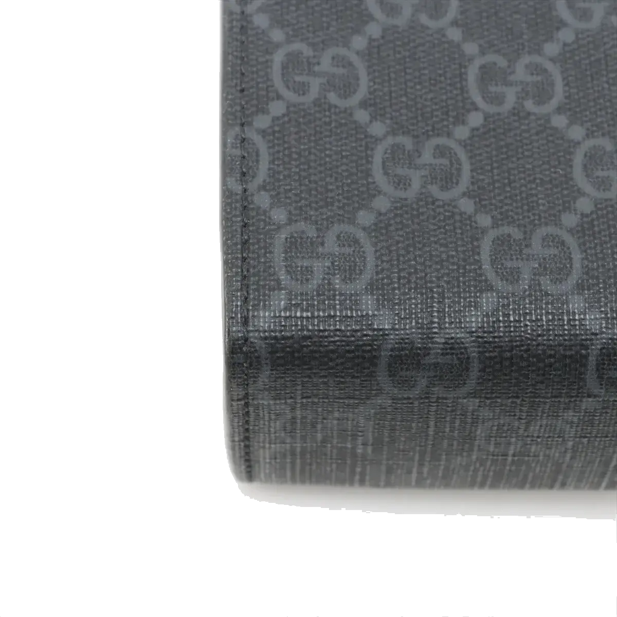Pre-Loved GG Supreme Web Pouch Clutch Monogram Coated Canvas with Silver Hardware, Black