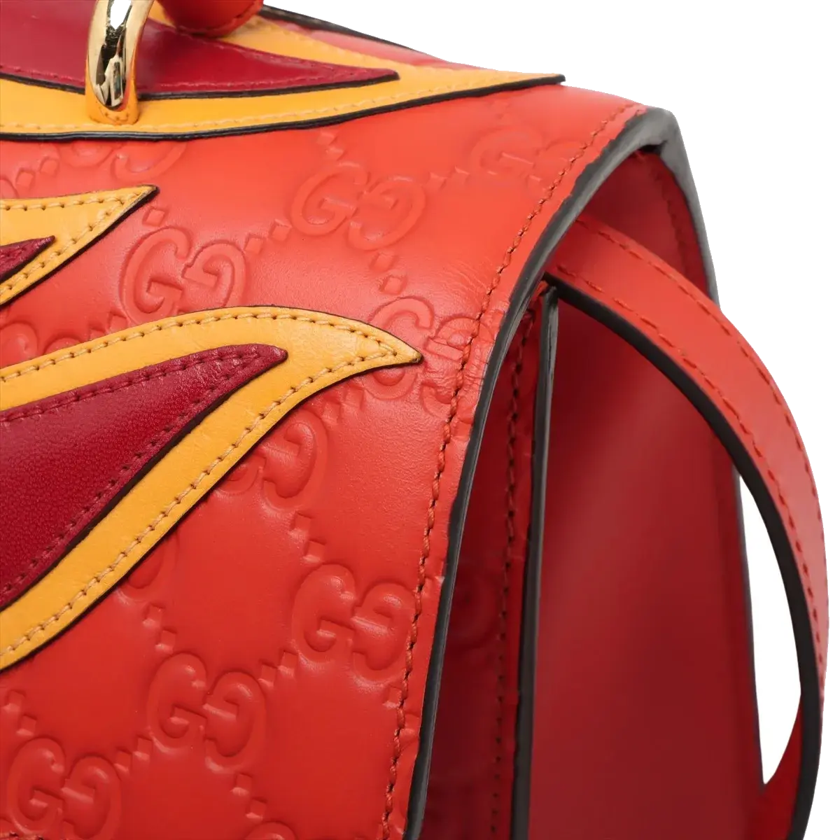 Pre-Loved Sylvie Handbag Monogram Leather Medium with Gold Hardware, Red
