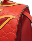 Pre-Loved Sylvie Handbag Monogram Leather Medium with Gold Hardware, Red