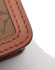 Pre-Loved Dauphine Crossbody Bag Monogram Coated Canvas Mini with Gold Hardware, Brown