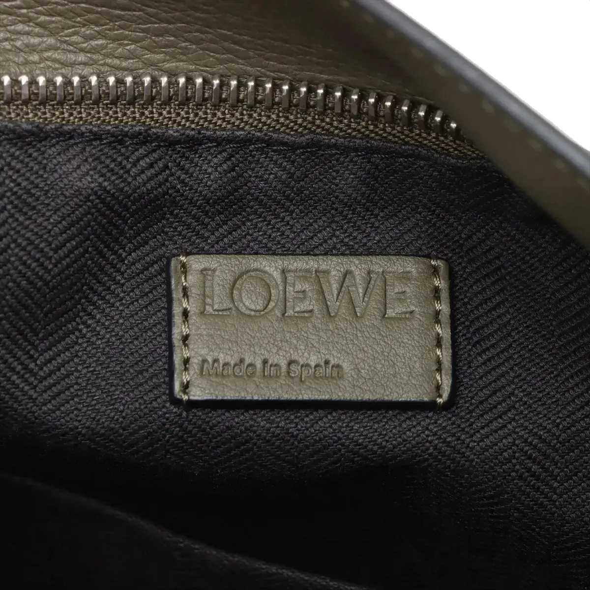 Pre-Loved Puzzle Crossbody Bag Leather Small with Silver Hardware, Khaki Green