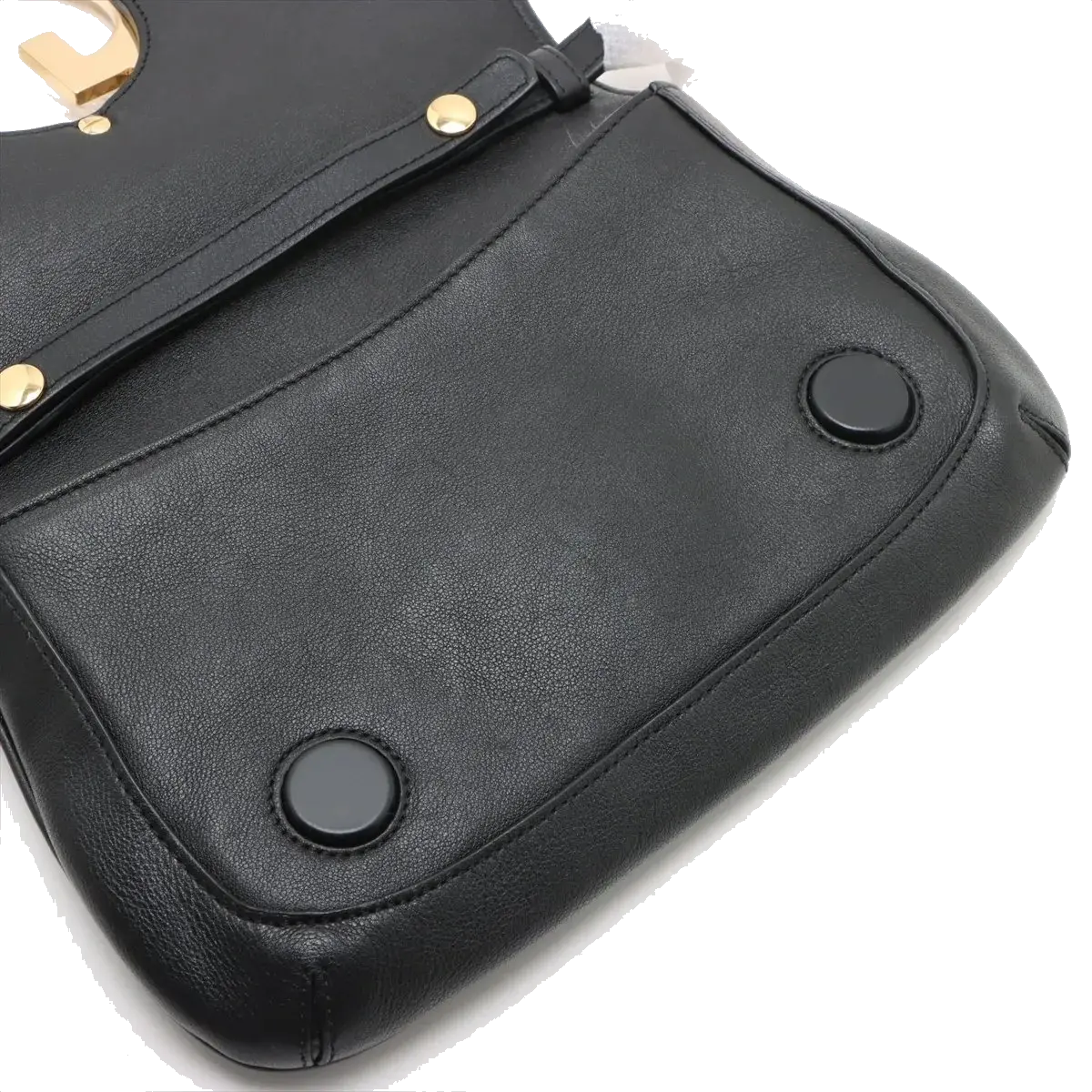 Pre-Loved Blondie Shoulder Bag Leather with Gold Hardware, Black