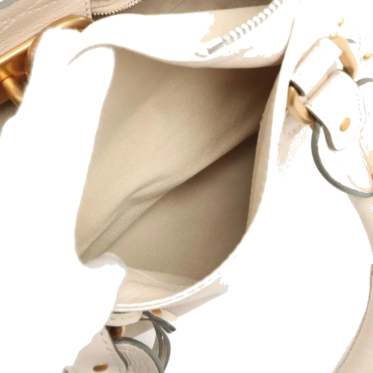 Pre-Loved Paddington Handbag Leather Medium with Aged Gold Hardware, Ivory