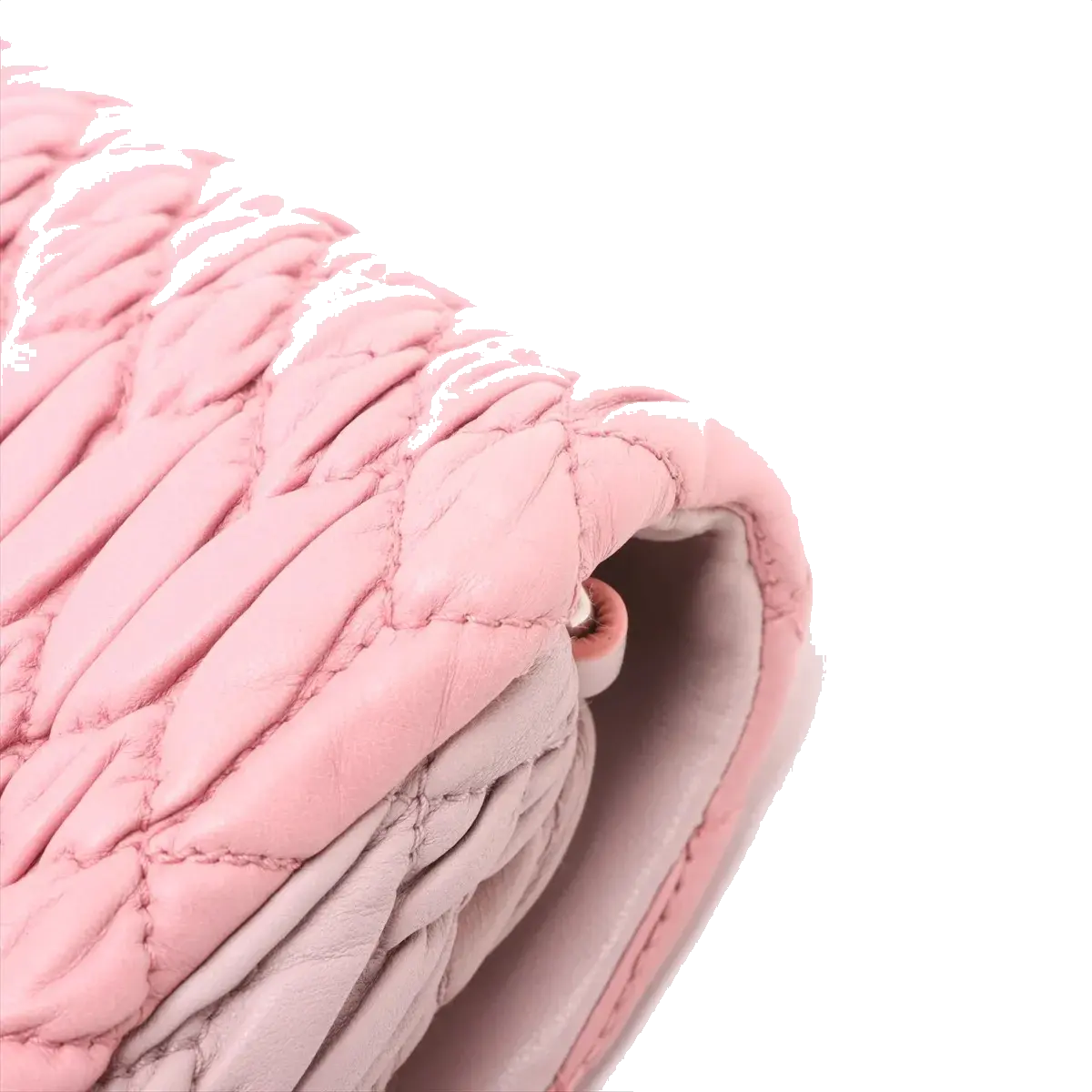 Pre-Loved Matelassé Crystal Shoulder Bag Quilted Leather Small with Silver Hardware, Pink
