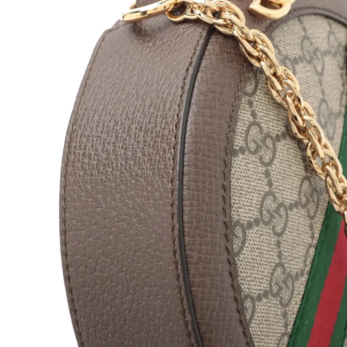 Pre-Loved Ophidia Round Mini Crossbody Bag Monogram Coated Canvas Mini with Gold Hardware, Beige Ebony