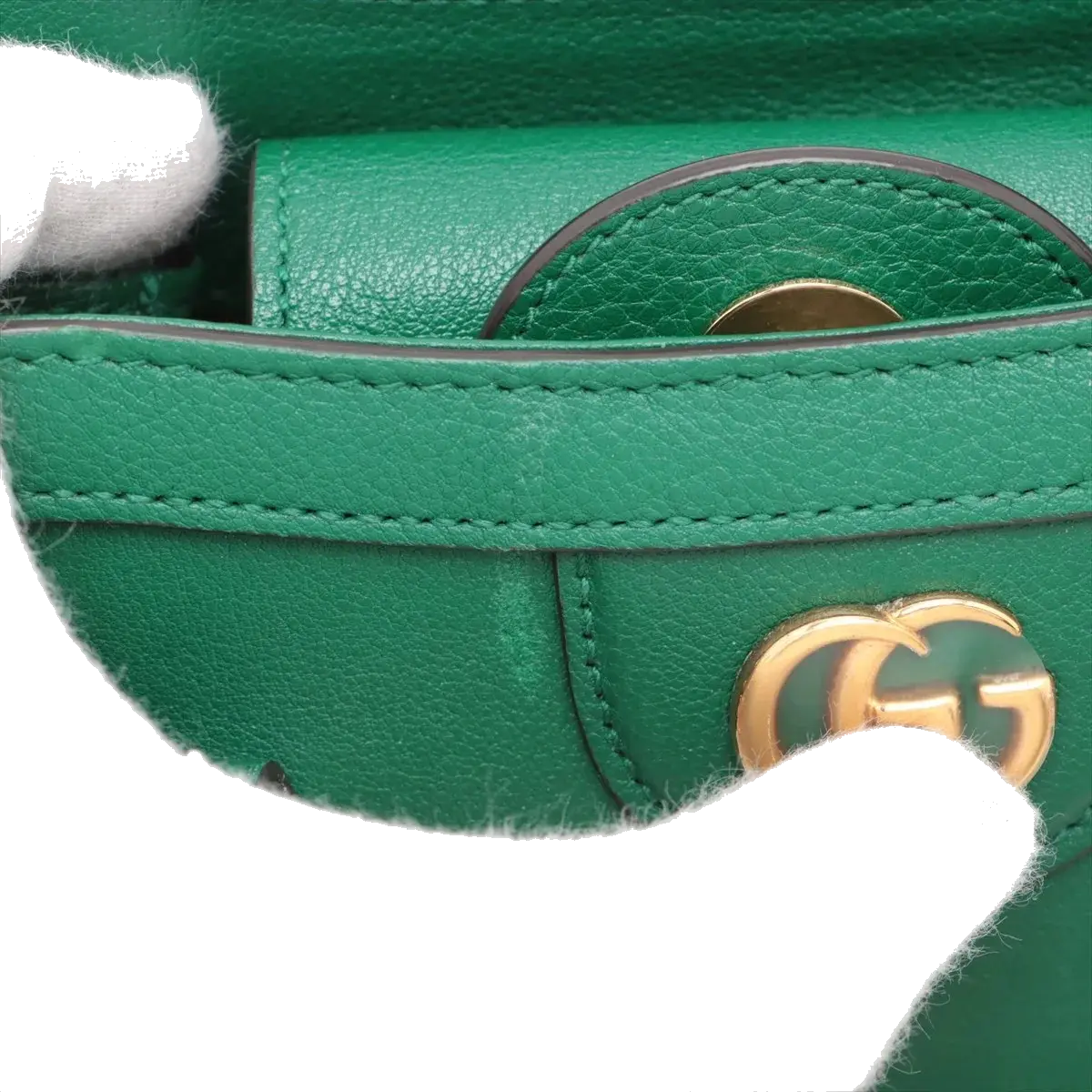Pre-Loved Diana Bamboo Tote Leather Mini with Gold Hardware, Green
