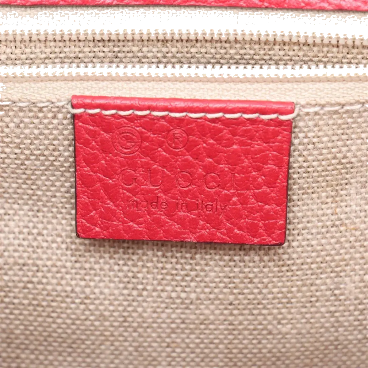Pre-Loved Interlocking G Crossbody Bag Plain Leather with Gold Hardware Small, Red
