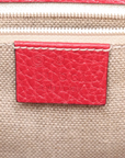 Pre-Loved Interlocking G Crossbody Bag Plain Leather with Gold Hardware Small, Red