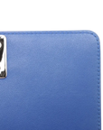 Pre-Loved Boy Shoulder Bag Quilted Patent Leather Small with Silver Hardware, Blue