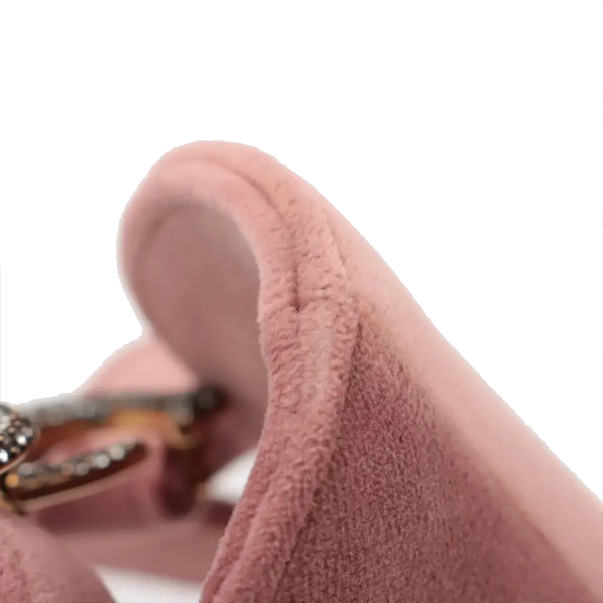 Pre-Loved Saddle Shoulder Bag Suede Mini with Gold Hardware, Pink
