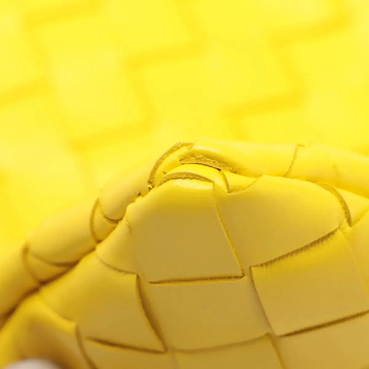 Pre-Loved Intrecciato Bulb Shoulder Bag Intrecciato Leather Small with Gold Hardware, Yellow