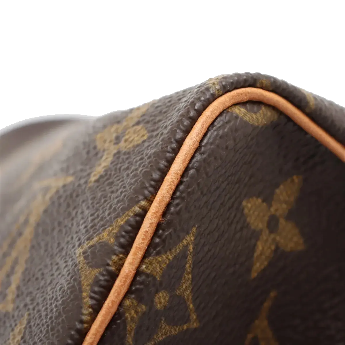 Pre-Loved Mini Speedy Handbag Monogram Coated Canvas Mini with Gold Hardware, Brown