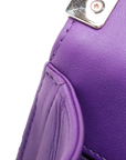 Pre-Loved Boy Shoulder Bag Quilted Leather Old Medium with Gold Hardware, Purple