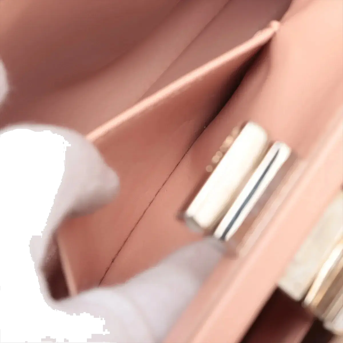 Pre-Loved Peekaboo Handbag Leather Mini with Silver Hardware, Pink