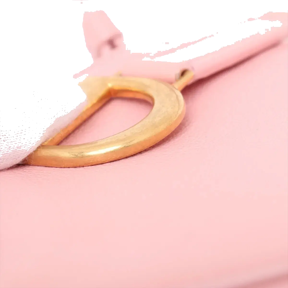 Pre-Loved Saddle Shoulder Bag Leather Mini with Gold Hardware, Pink