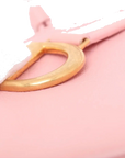 Pre-Loved Saddle Shoulder Bag Leather Mini with Gold Hardware, Pink