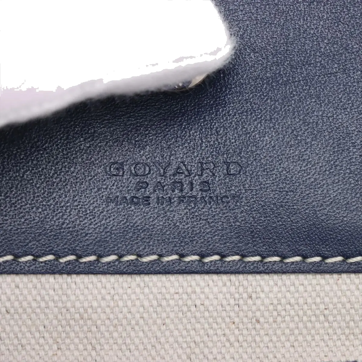 Pre-Loved Saint Louis Tote Goyardine Coated Canvas PM with Silver Hardware, Navy