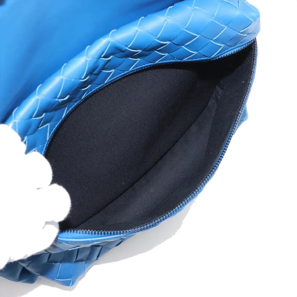 Pre-Loved Intrecciato Backpack Leather with Black Hardware, Blue