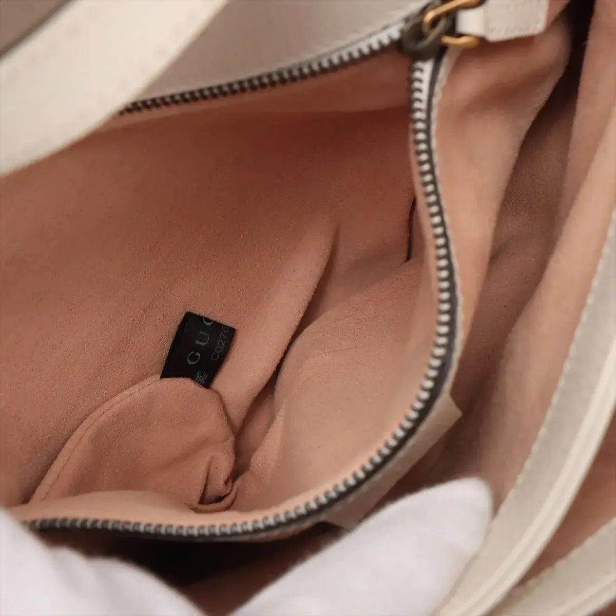 Pre-Loved Queen Margaret Shoulder Bag Monogram Canvas Coated with Aged Gold Hardware Medium, Beige Ebony with Ivory Trim