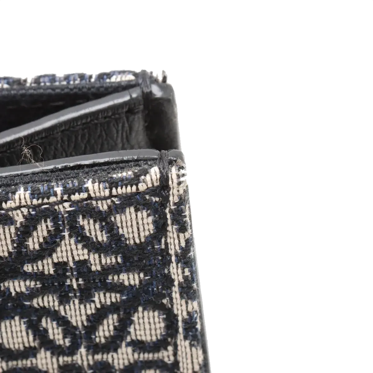 Pre-Loved Cushion Anagram Tote Tote Anagram Canvas Coated with Silver Hardware, Grey and Navy
