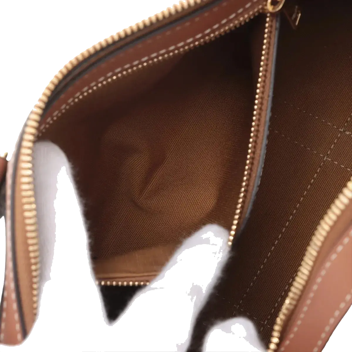 Pre-Loved Triomphe Boston Bag Handbag Triomphe Coated Canvas Small with Gold Hardware, Brown