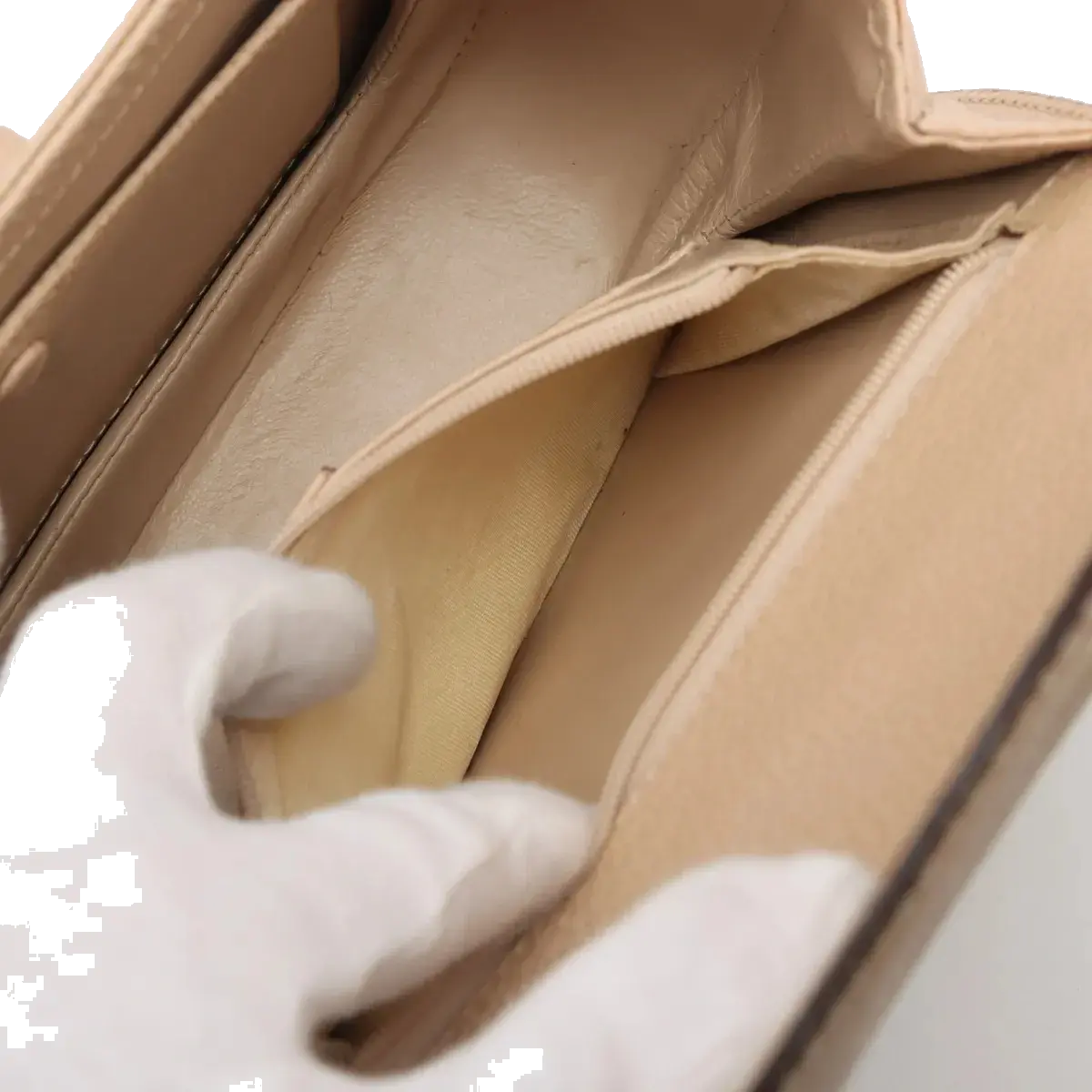Pre-Loved Bamboo Handbag Leather with Gold Hardware, Beige