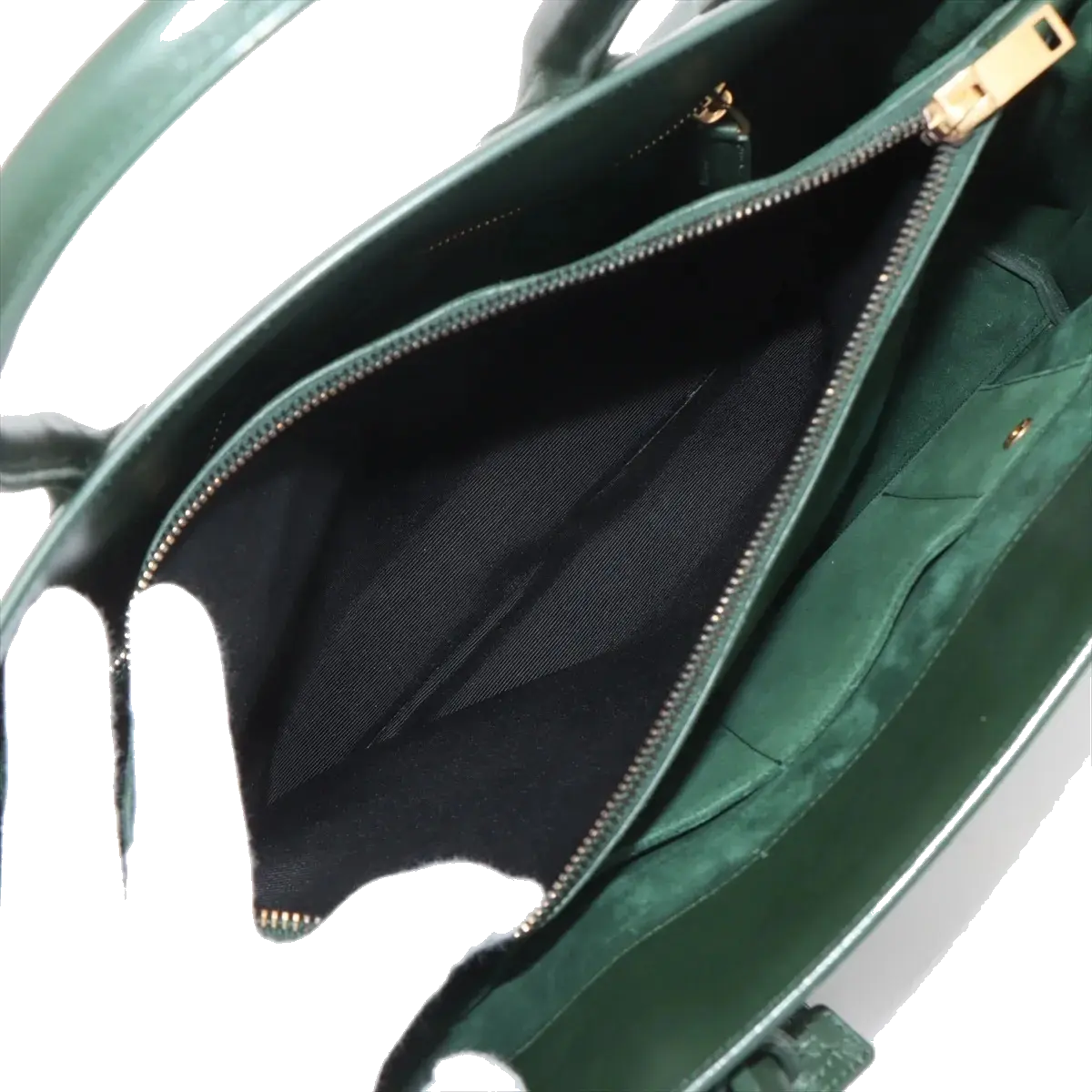Pre-Loved Sac de Jour Tote Leather Small with Gold Hardware, Dark Green
