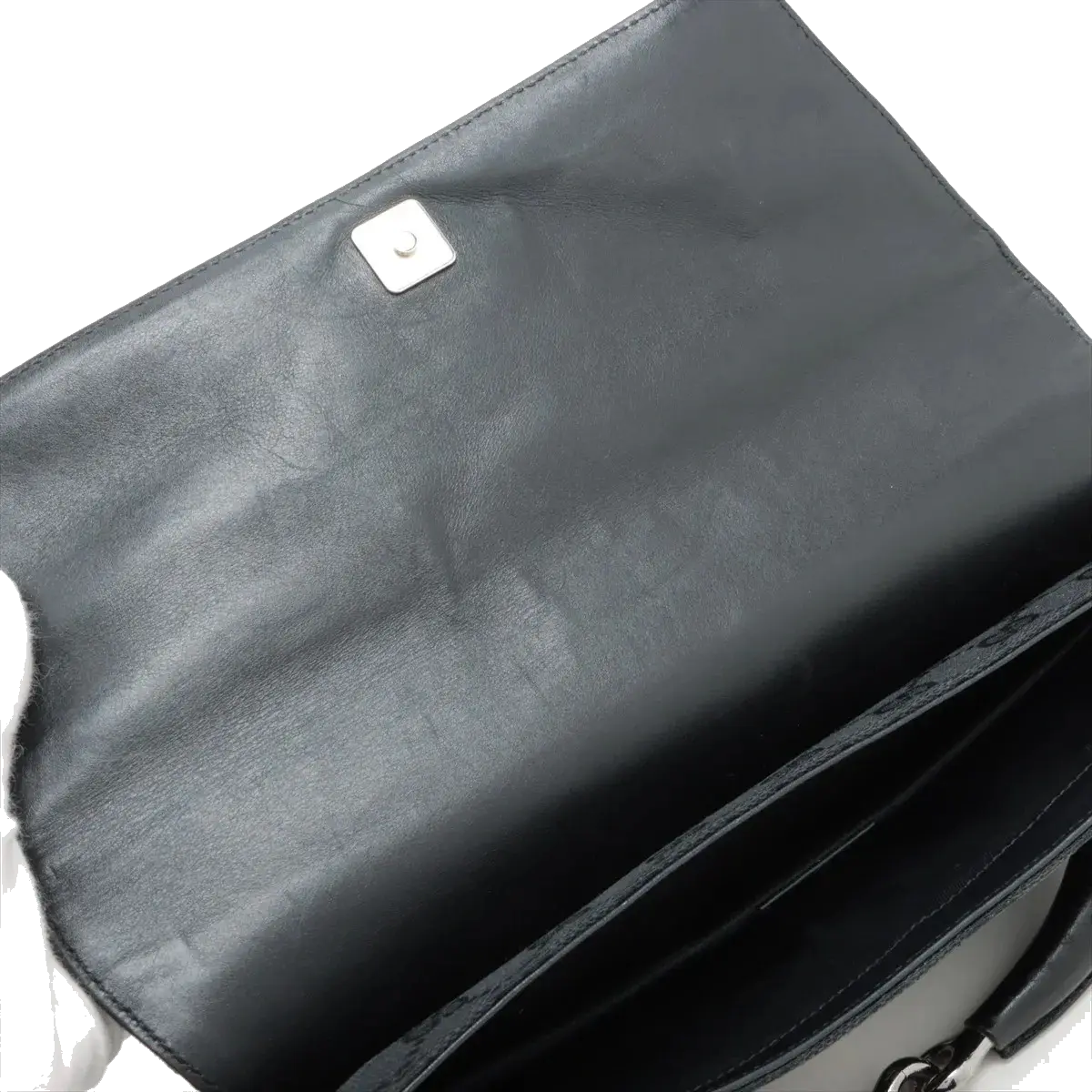 Pre-Loved Horsebit Chain Clutch Clutch Monogram Coated Canvas with Silver Hardware, Black