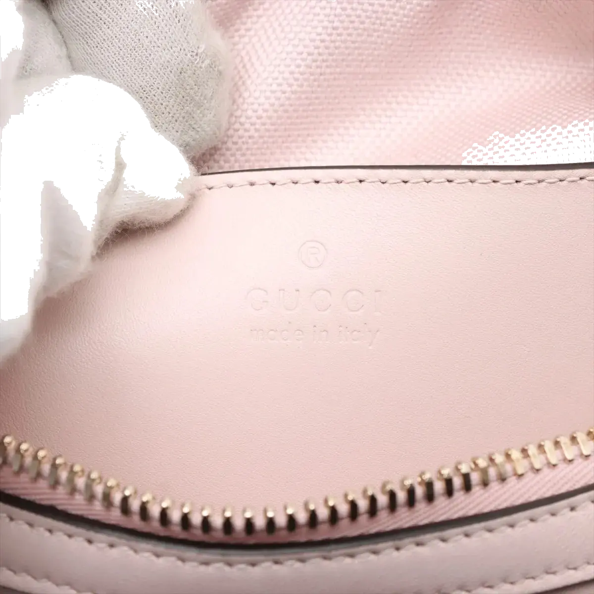 Pre-Loved Boston Bag Handbag Guccissima Leather Mini with Gold Hardware, Light Pink