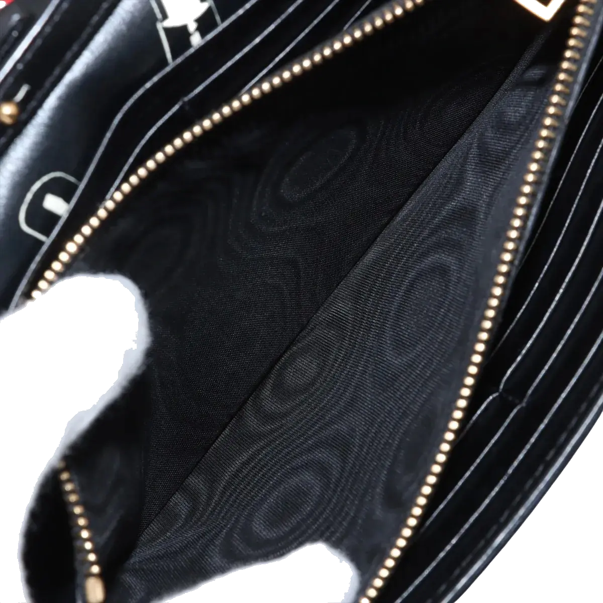 Pre-Loved Kate Chain Wallet Crossbody Bag Lipstick Print Leather Small with Gold Hardware, Black