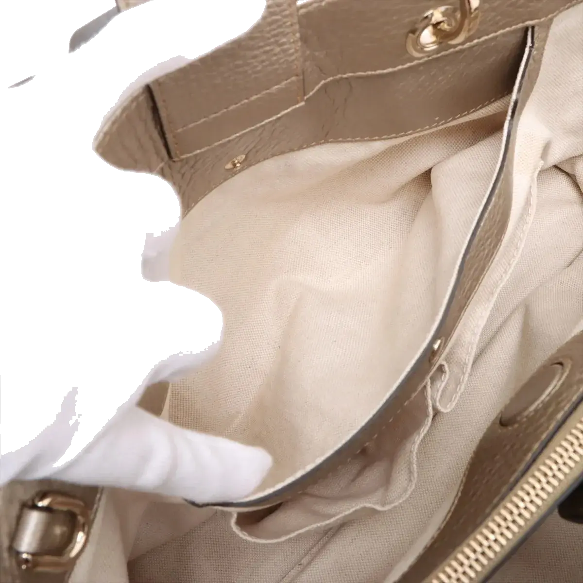Pre-Loved Bamboo Shopper Tote Leather Medium with Gold Hardware, Champagne Gold
