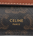 Pre-Loved Triomphe Wallet on Strap Crossbody Bag Triomphe Coated Canvas with Gold Hardware, Brown