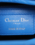 Pre-Loved Lady Dior Handbag Quilted Leather Medium with Silver Hardware, Blue