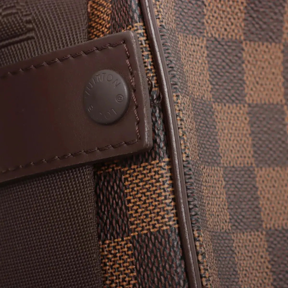 Pre-Loved Olav Crossbody Bag Damier Coated Canvas PM with Gold Hardware, Brown