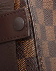 Pre-Loved Olav Crossbody Bag Damier Coated Canvas PM with Gold Hardware, Brown