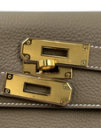 Pre-Loved Kelly Handbag Leather 28 with Gold Hardware, Etoupe