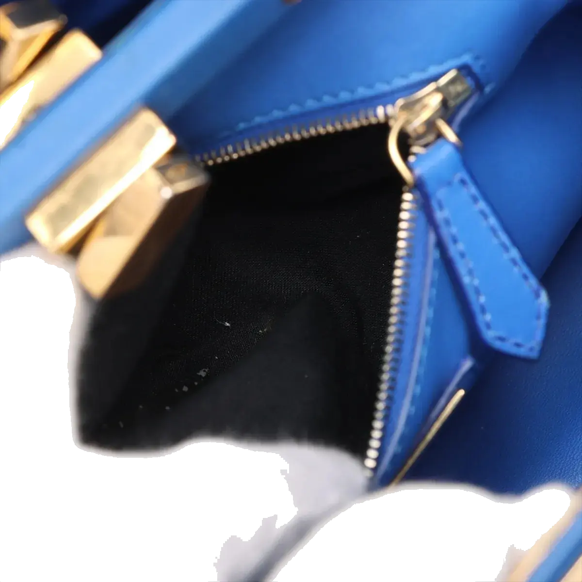 Pre-Loved Peekaboo Handbag Leather Mini with Gold Hardware, Blue
