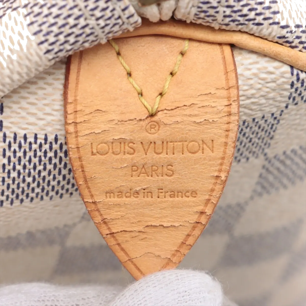 Pre-Loved Speedy Handbag Damier Coated Canvas 25 with Gold Hardware, Cream