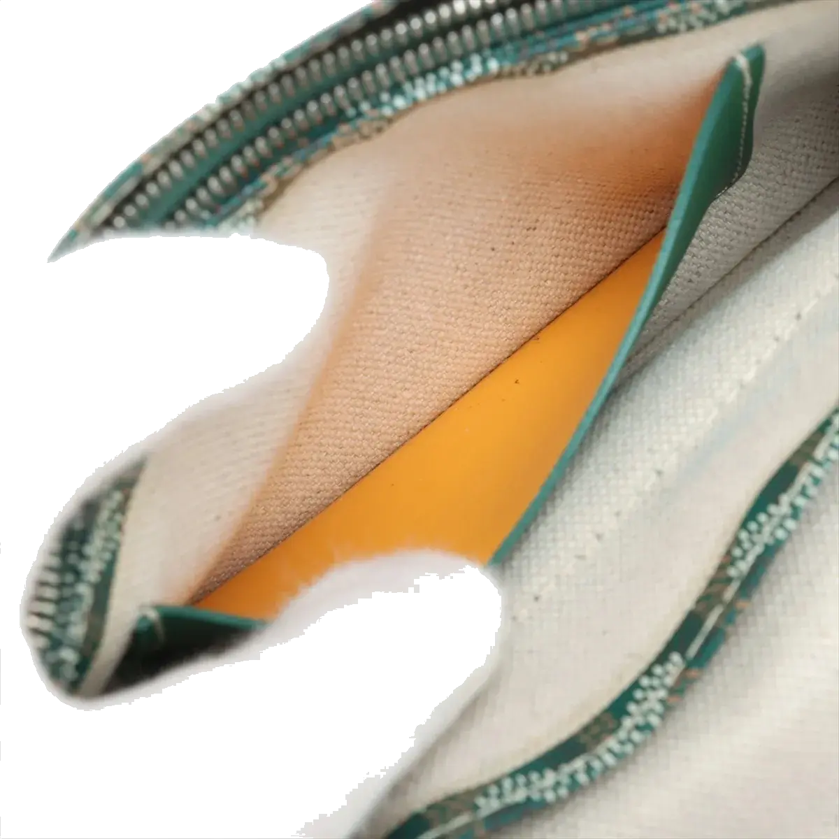 Pre-Loved Plumet Crossbody Bag Goyardine Chevron Coated Canvas with Silver Hardware, Green