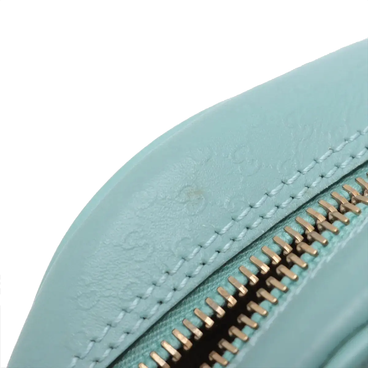 Pre-Loved Boston Handbag Microguccissima Leather Small with Gold Hardware, Light Blue