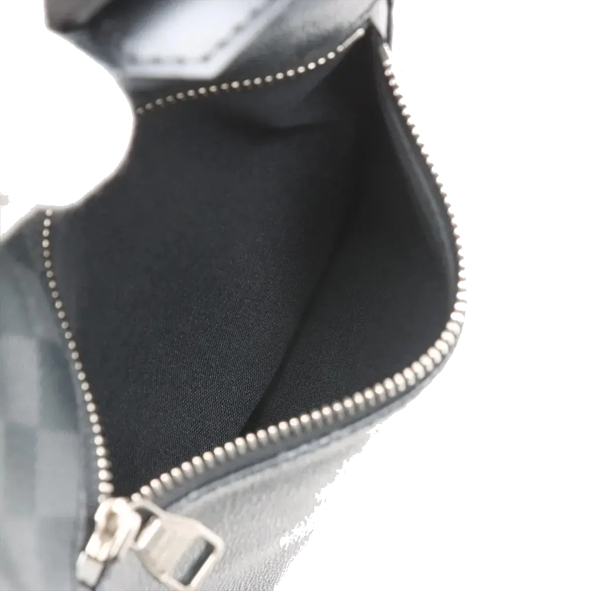 Pre-Loved Mick Crossbody Bag Damier Coated Canvas PM with Silver Hardware, Black / Graphite