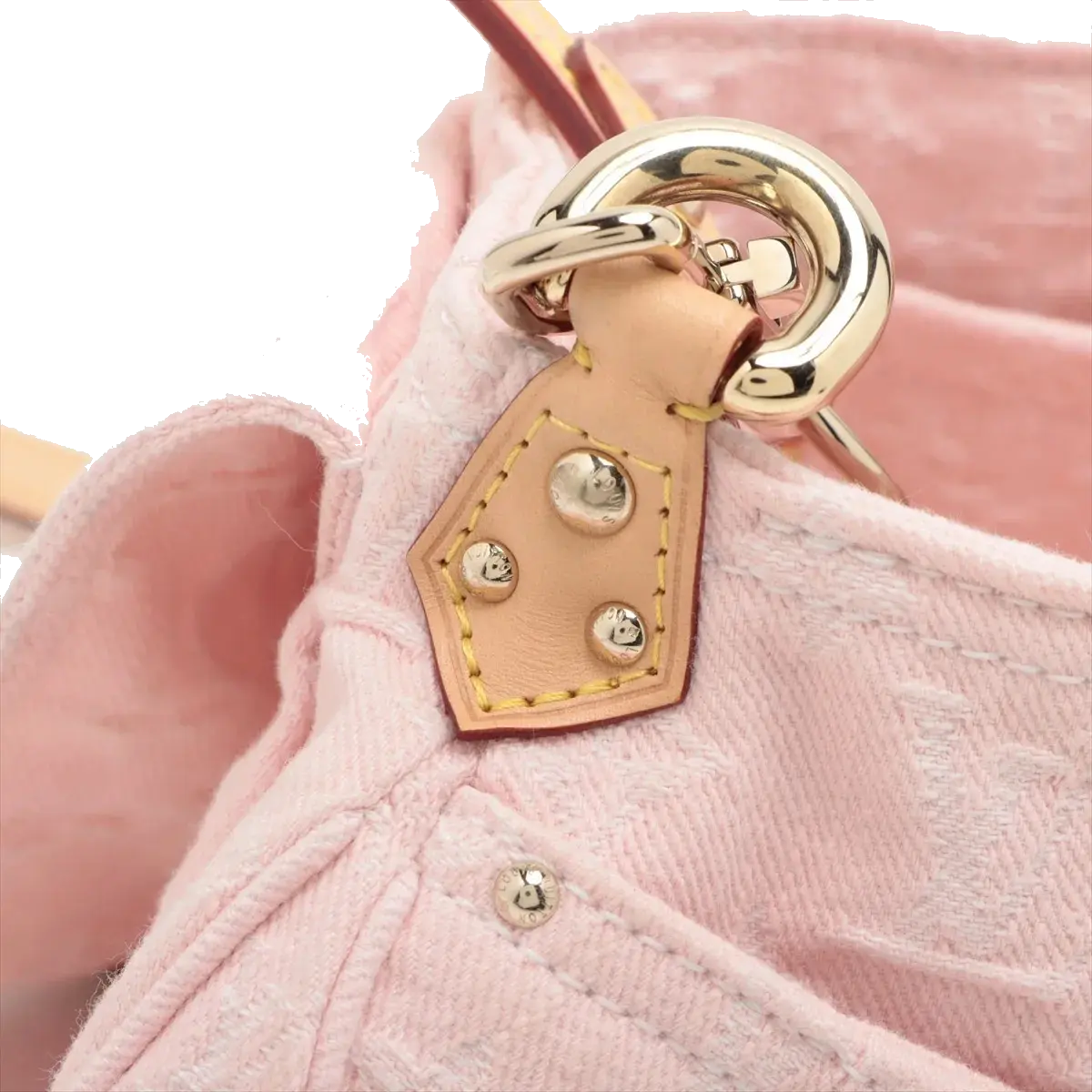 Pre-Loved Sunshine Crossbody Bag Monogram Denim Mini with Gold Hardware, Pink